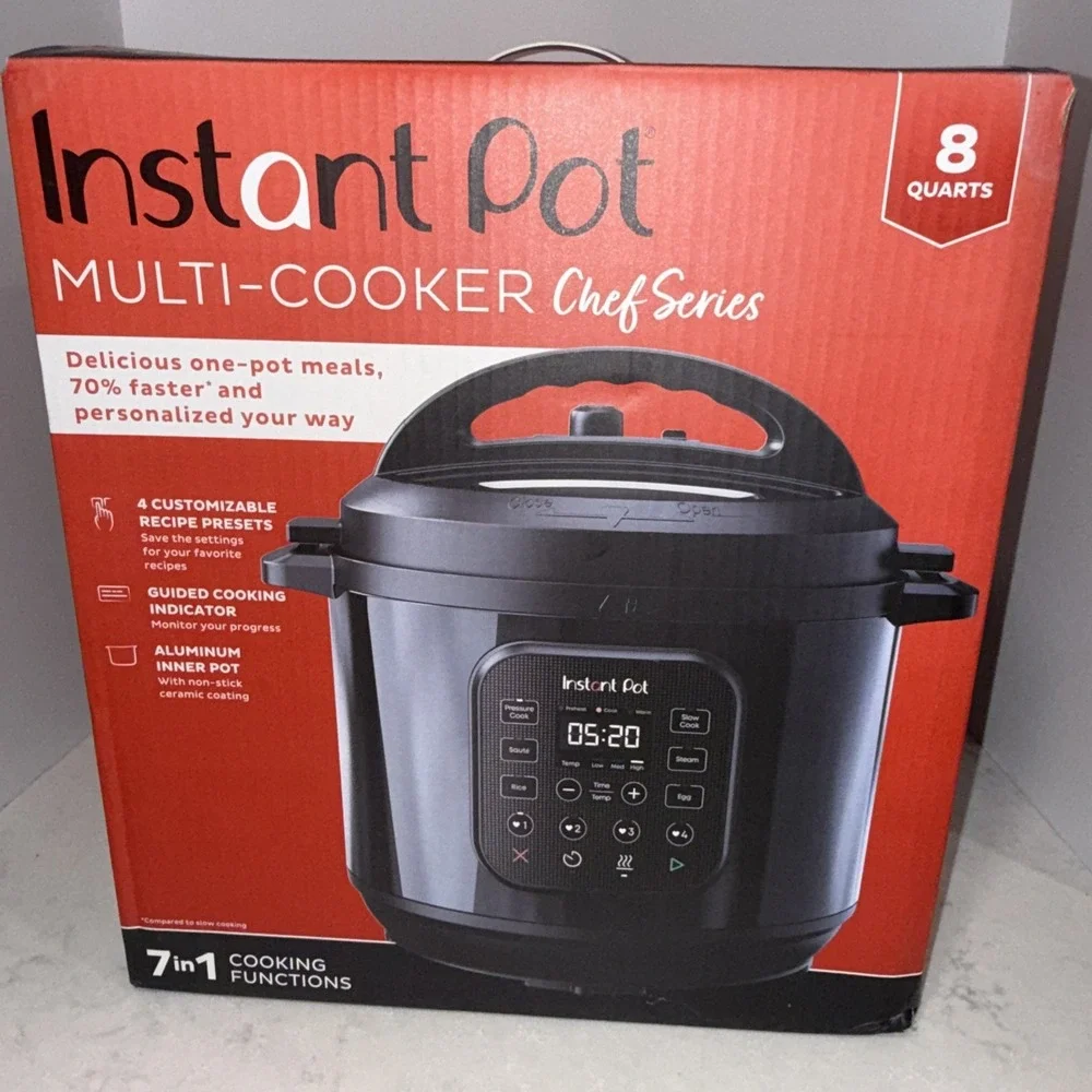 Instant Pot RIO Chef 8 Qt 7 in 1 Multi Cooker Pressure Cooker Black